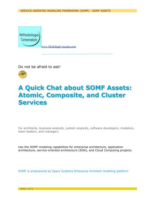 A Quick Chat about SOMF Assets: Atomic, Composite, and Cluster ...