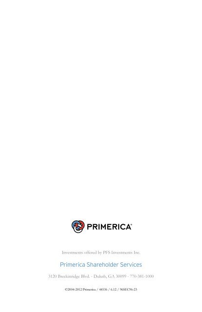 Shareholders Quick Reference Guide - Primerica