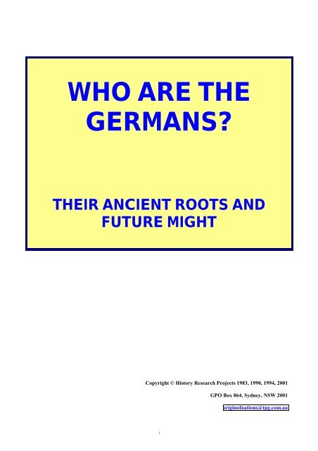 WHO ARE THE GERMANS - Churches of God Cyber Auxiliary