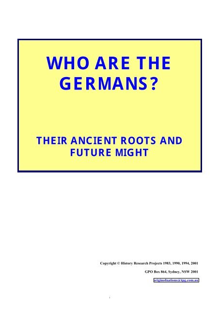 WHO ARE THE GERMANS - Churches of God Cyber Auxiliary