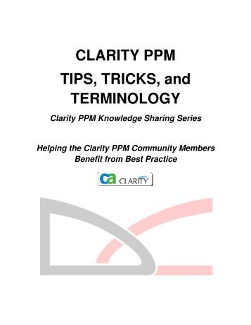 CLARITY PPM TIPS, TRICKS, and TERMINOLOGY - Digital Celerity