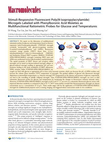 Stimuli-Responsive Fluorescent Poly(N-isopropylacrylamide ...