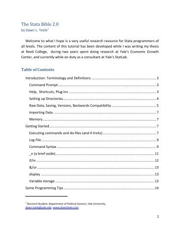 The Stata Bible 2.0 - Dawn Langan Teele