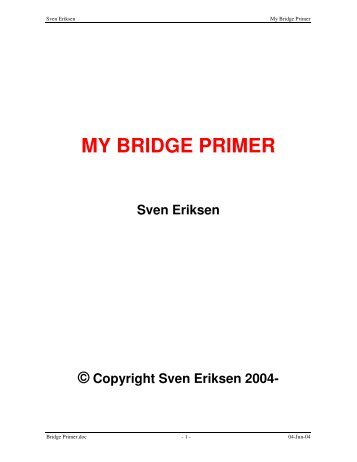 MY BRIDGE PRIMER