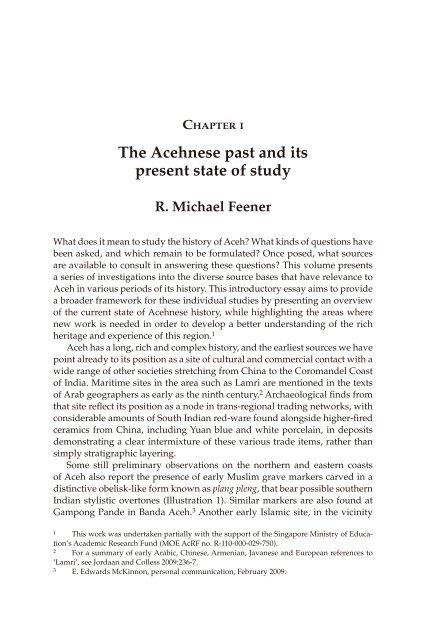 The Acehnese past and its present state of study R. Michael ... - kitlv