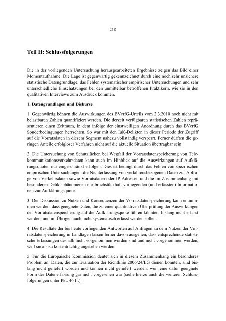 MPI Gutachten Vorratsdatenspeicherung - Bundesministerium der ...