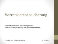 Die wirtschaftlichen Auswirkungen der Vorratsdatenspeicherung ...