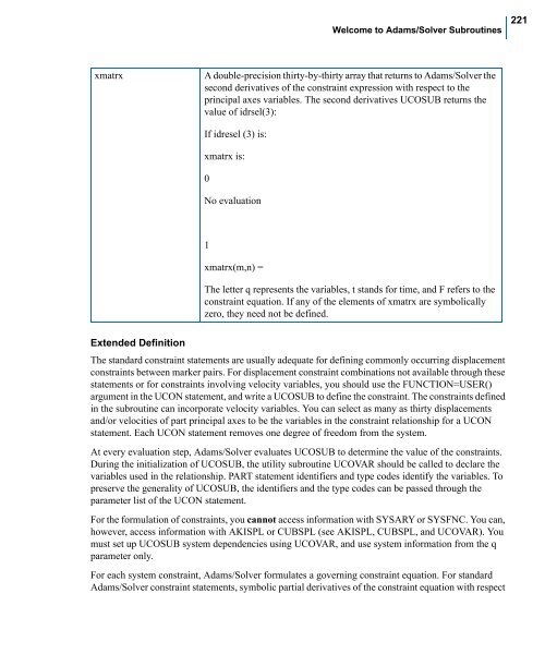 Welcome to Adams/Solver Subroutines - Kxcad.net