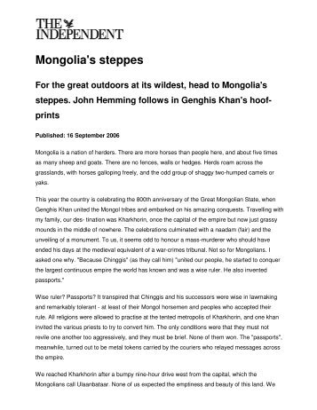 Mongolia's steppes - Panoramic Journeys