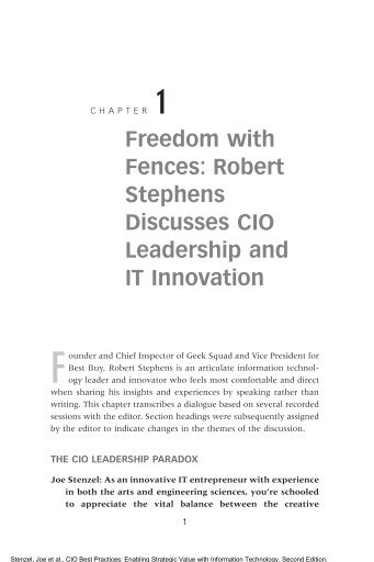 Freedom with Fences: Robert Stephens Discusses CIO ... - SAS