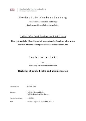 Bachelorarbeit-Stefanie Butz-2008 - Hochschule Neubrandenburg