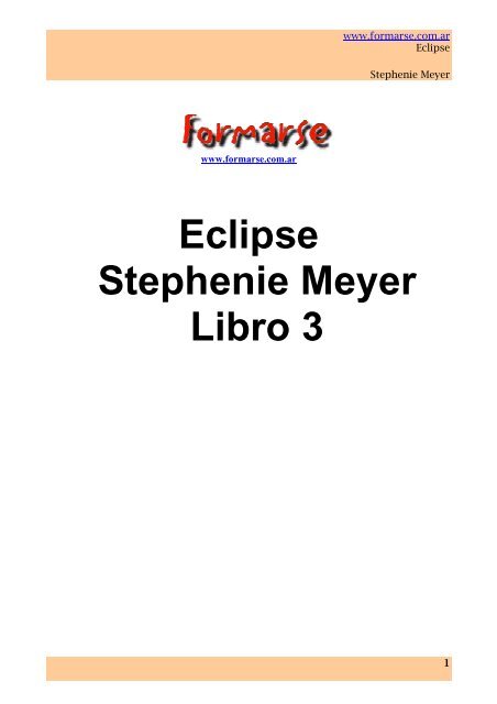 Eclipse Stephenie Meyer Libro 3 - IDU