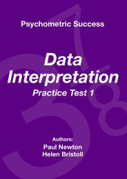 Data Interpretation - Practice Test 1 - Psychometric Success