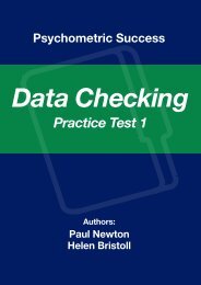 Sample Data Checking - Practice Test 1 - Psychometric Success