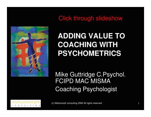 adding value to coaching with psychometrics - Smith Guttridge
