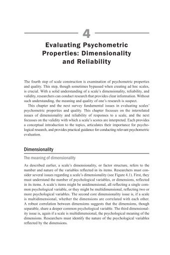 Evaluating Psychometric Properties: Dimensionality and Reliability