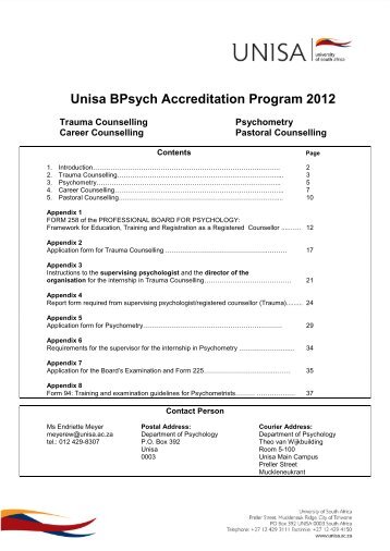 The Unisa BPsych Accreditation Program