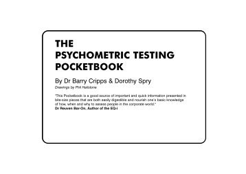 the psychometric testing pocketbook - Management Pocketbooks