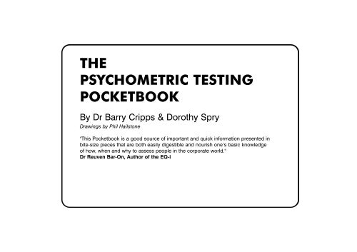 the psychometric testing pocketbook - Management Pocketbooks