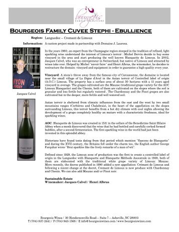 Bourgeois Family Cuvee Stephi - Ebullience