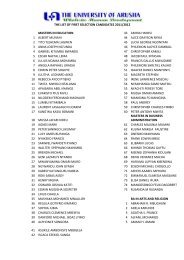 the list of first selection candidates 2011/2012 masters in education ...