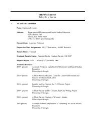 Stephanie Jones CV UGA format MOST CURRENT - College of ...