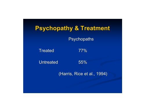 Psychopathy and Recidivism - ANNA Salter, PH.D.