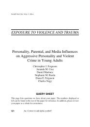 Personality, Parental, and Media Influences on Aggressive Personality