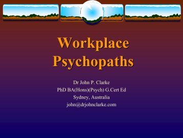 Workplace Psychopaths - The Institute of Internal Auditors