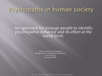 Psychopaths in Human Society - ssaf.org