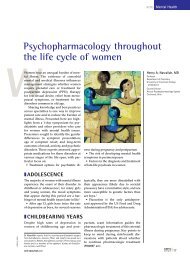 Psychopharmacology throughout the life cycle of women - OBG ...