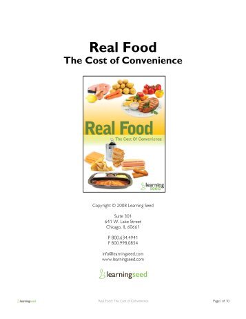Real Food: The Cost of Convenience - Learning Seed