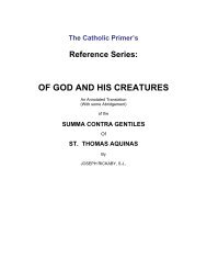The Summa Contra Gentiles - The Catholic Primer