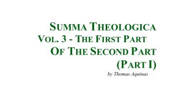 Aquinas - Summa Theologica v.3 - Theology Tools