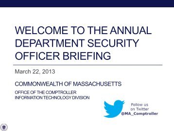 WELCOME TO THE ANNUAL DEPARTMENT SECURITY OFFICER BRIEFING