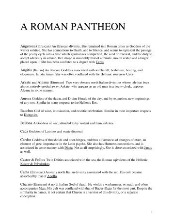 Pantheons - CoAR Home Page