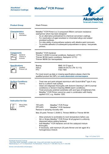 Metaflex FCR Primer - AkzoNobel Aerospace Coatings