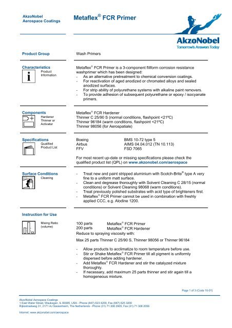 Metaflex FCR Primer - AkzoNobel Aerospace Coatings