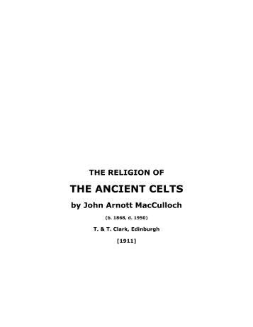 The Religion of the Ancient Celts by John - Six Crows Alliance for ...