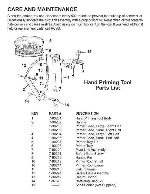 Hand Priming Tool Instructions - RCBS