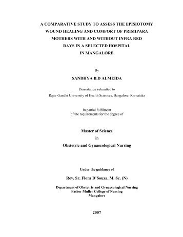 a comparative study to assess the episiotomy wound healing and ...