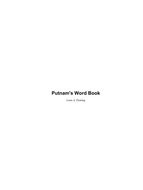 Putnam's Word Book