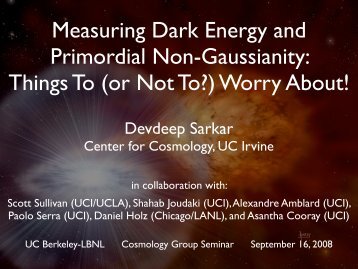 Measuring Dark Energy and Primordial Non-Gaussianity: Things To ...