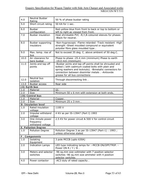 Enquiry Specification for Wagon Tippler with Side Arm Charger and ...