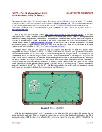 Wagon Wheel Drills - Illustrated Principles of Pool and Billiards