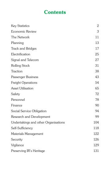 Contents - Indian Railway