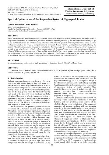 Spectral Optimization of the Suspension System of High-speed Trains