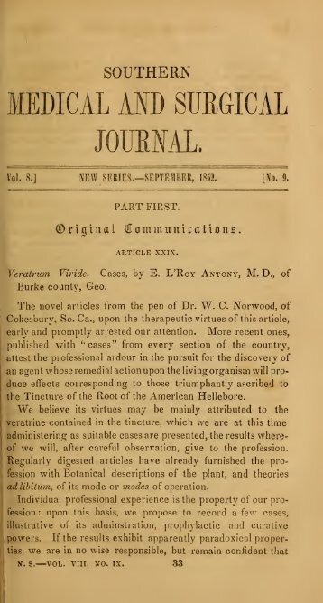 Southern Medical and Surgical Journal