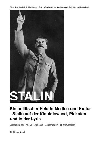 Ein politischer Held in Medien und Kultur - Stalin ... - Mythos-Magazin