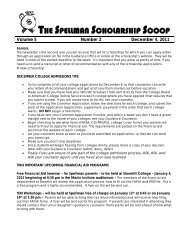 the senior scholarship scoop - Cardinal Spellman High School